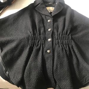 Steve Madden Black Cape Jacket, Size Small